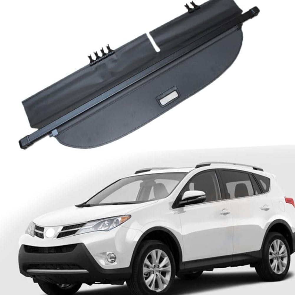 OZFRVXUG Retractable Rear Trunk Parcel Shelf for ToyOTA RAV4 2014-2019, Trunk Parcel Shelf Luggage Shade Shield Security Organizer Boot Load Shielding