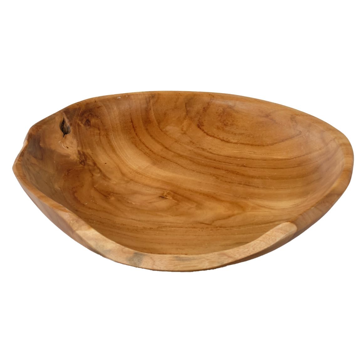 Meubletmoi Bol/Ensaladera/Vacío Bolsillo de Madera de Teca Fabricación Artesanía +/- D. 31 cm – Estilo natural y exótico – Objeto de decoración – Adán