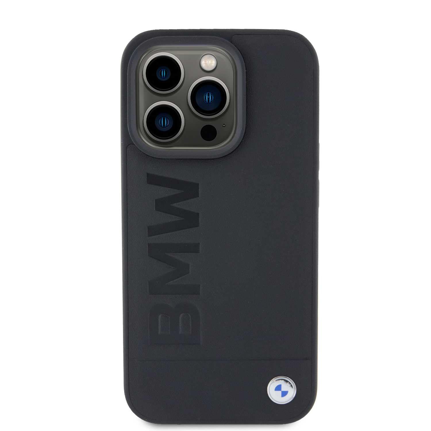 BMW BMHCP15XSLLBK - Custodia in pelle per iPhone 15 Pro Max 6,7", colore: Nero
