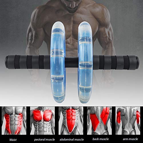 Fitness Roller con Rodamiento para Ejercicio Abdominal, Entrenador de Núcleo de Rueda Doble con Juego de Correa de Tirón, Ruedas ABS Silenciosas y Mangos de Espuma Antideslizantes para Gimnasio en Casa miniatura 4