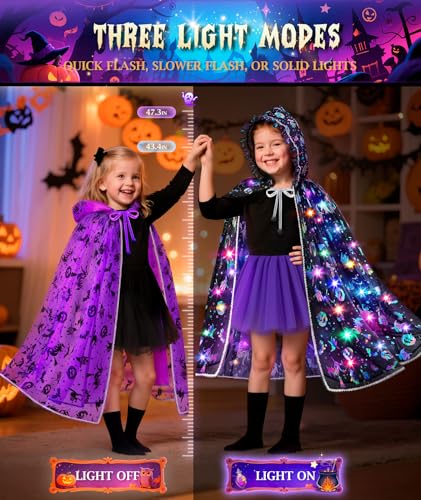 Capa Lumínica de Bruja para Niñas Halloween miniatura 6