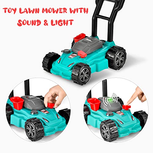 Kids Lawn Mower, Outdoor Push Lawn Toy ,Preschool Gardening Push Lawn Mower Toy Gift for Kids Children Boys, Girls… - Image 3