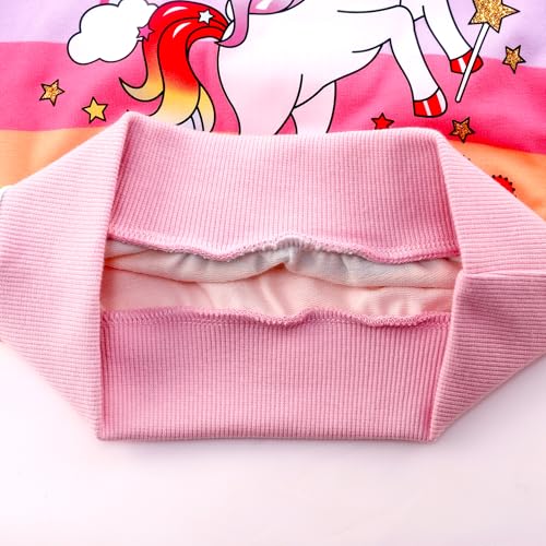 Image of RETSUGO Little Girls 2 Piece Clothing Sets Toddler Unicorn Sweatshirts and Leggings Cotton Fall Winter Casual Outfits 3-8T
