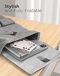 Nulaxy Support de téléphone double pliable pour bureau, Accessoires de support de téléphone portable de bureau entièrement réglables pour bureau compatible avec les appareils mobiles 4-8" iPhone Pour/Max/Plus, iPad Pro/Air/Mini, Or rose