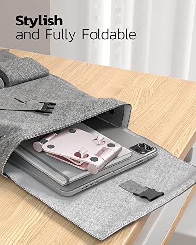 Nulaxy Full Aluminum Dual Folding Cell Phone Stand for Desk, Rose Gold - 3