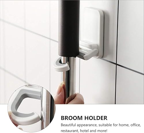 Miniatura 2 de DOITOOL Ganchos de trapeador sin perforaciones, soporte adhesivo para escoba, soporte de pared, 3 piezas, gancho fuerte para almacenamiento de