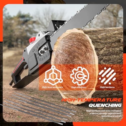 Mumjooyi Feile für Kettensäge Sägeketten Rundfeile mit Plastik Griff Rundfeile Bit für Sägeketten Stahl Rundfeile 4,0 mm, 4,8 mm, 5,5 mm 3 Größen für Instandsetzen und Schärfen Kettensägen Rasenmäher