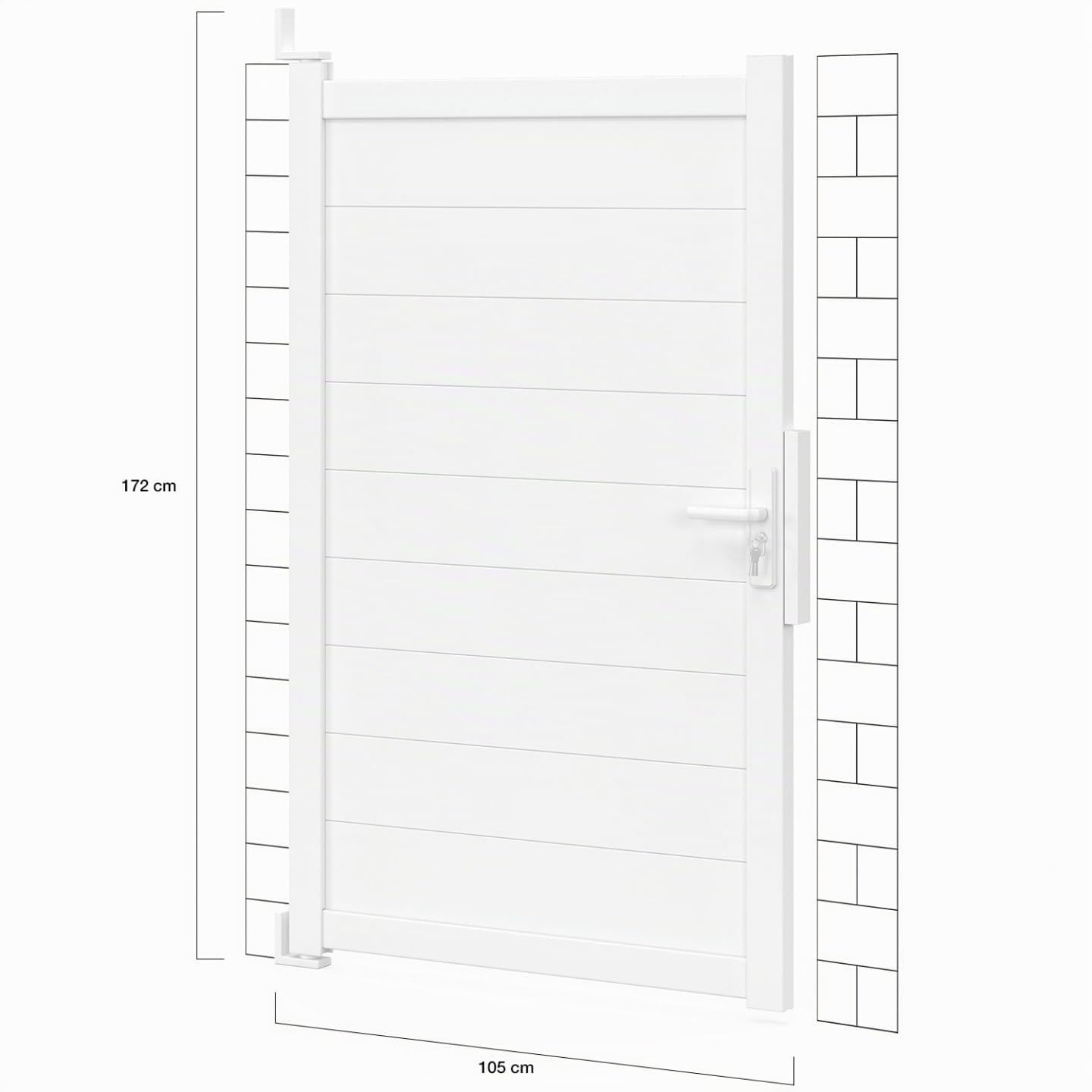 IDMarket - Portillon 100x160 cm en aluminium blanc