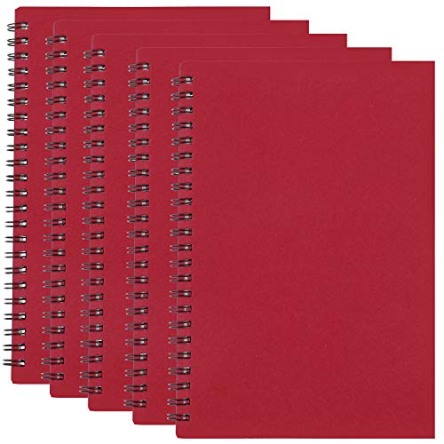 Xgood 5 Packs Spiral Notebook Journal Spiral Notebooks Student Spiral Journal Notebook A5 Size Soft-Cover Notebook for Students School Office Working Supplies