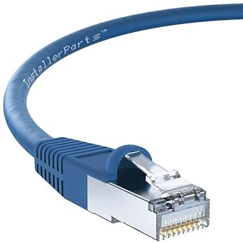 InstallerParts Ethernet Cable CAT6 Cable Shielded SSTP/SFTP Booted 0.5 FT - Blue - Professional Series - 10Gigabit/Sec Network/High Speed Internet Cable, 550MHZ