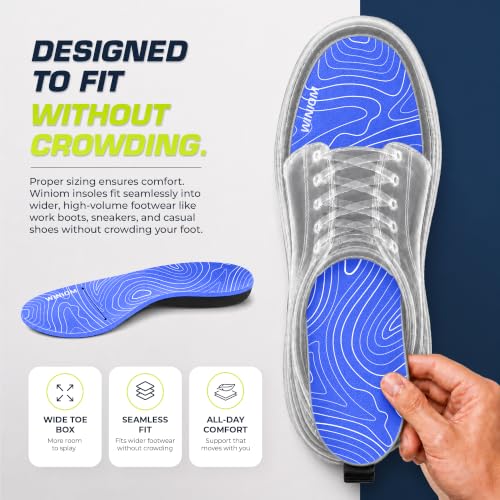 Image of Flat Feet Insoles Men & Women - Orthotic Shoe Inserts with Arch Support for Flat Feet, Overpronation Insoles with Shock Absorption for Heel and Foot Pain Relief (Geo Blue, M 11-11.5 / W 13-13.5)