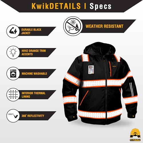 KwikSafety Reflective Jackets | Men's Insulated Hi Vis Work Bombers | Yellow, Orange, Multicolor4