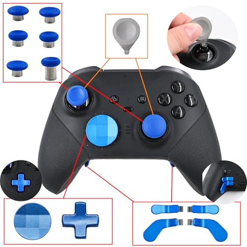 Image of 13 in 1 Elite Controller Paddles for Xbox Elite Series 2 Component Set for Xbox Elite Series 2 Core Controllers with 6 Metal Thumbsticks & Tool, 2 D-Pads, 4 Paddles (Blue)