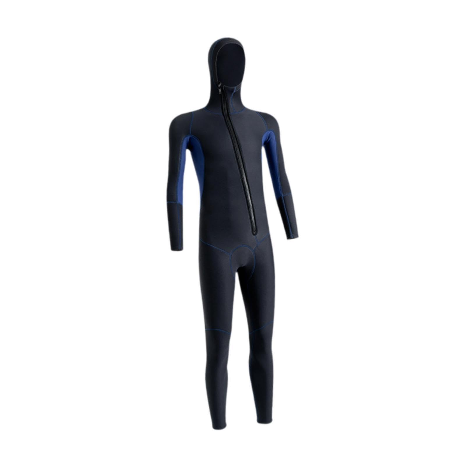 Muta da sub con cappuccio, leggera, comoda, elegante, adatta per | acquatici. La muta da uomo è realizzata in tessuto di nylon bifacciale da 3 mm di spessore e gomma neoprene SBR.