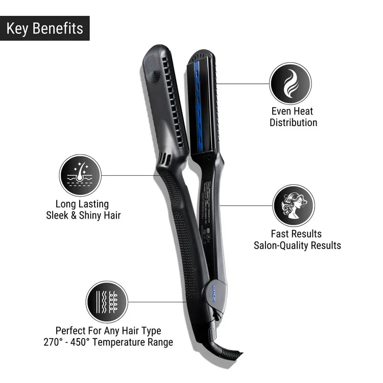 Plancha de Cabello TurboIon Titanium Negra 1.75 pulg miniatura 3