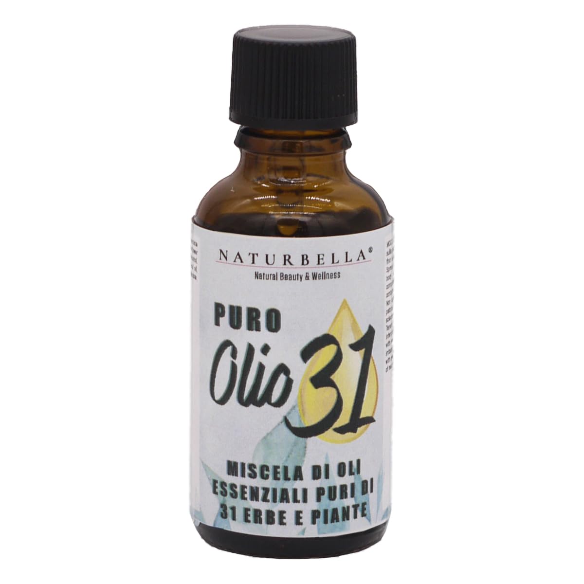 Gisa Wellness - Puro Olio 31 30ml - Miscela Di 31 Oli Essenziali Puri (Menta, Eucalipto, Agrumi, Conifere) - Rinfrescante, Purificante, Stimolante - 100% Naturale - Made In Italy