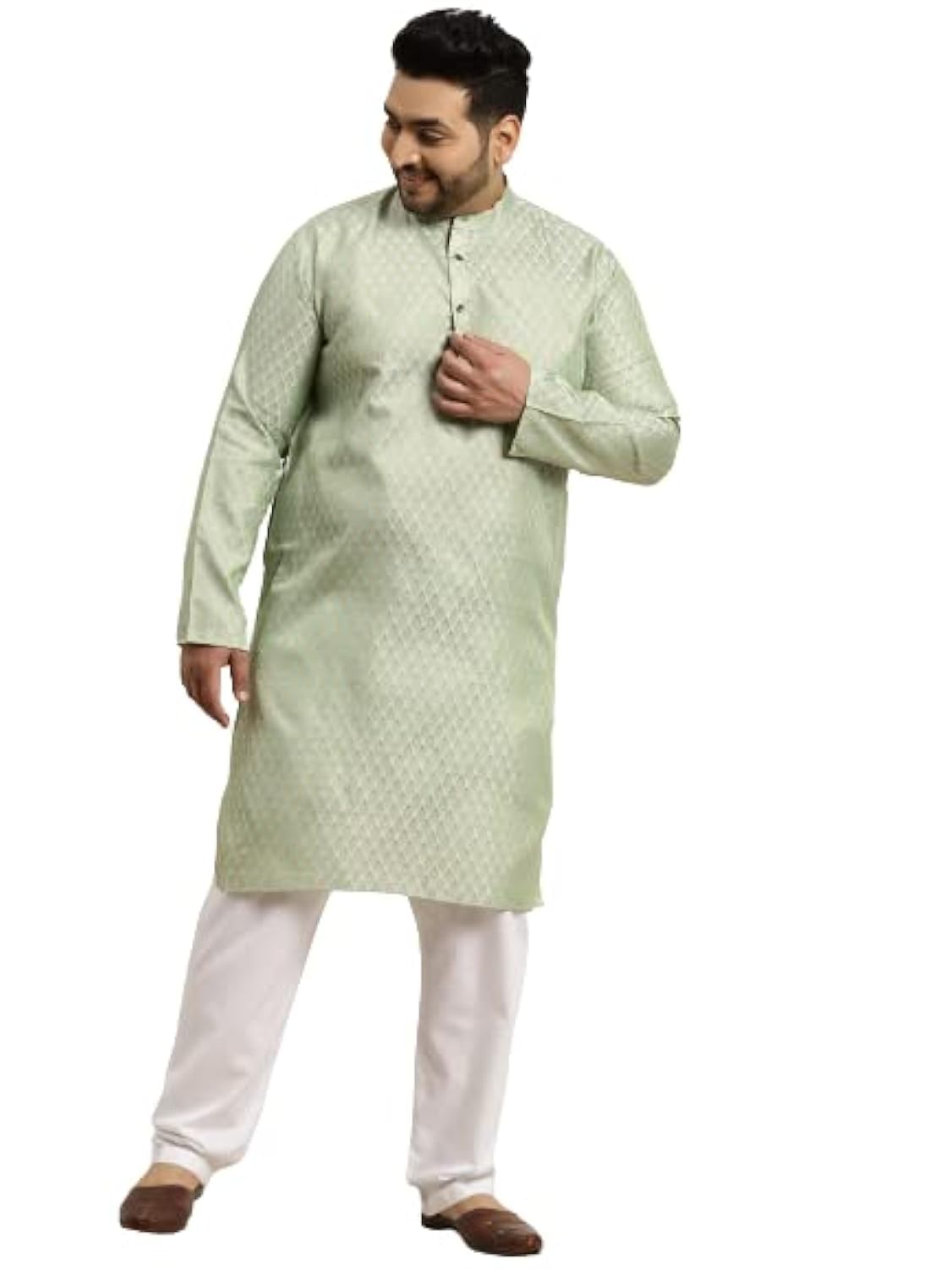 sojanya (Since 1958, Men's Silk Blend Grey Kurta Pyjama & Silk Blend Jacket Combo-picture-20