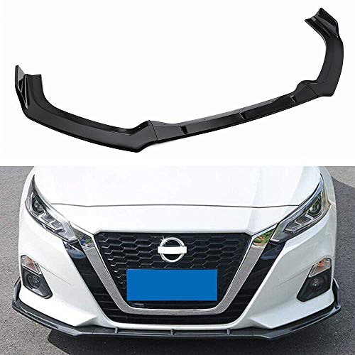 MotorFansClub 3pcs Front Bumper Lip fit for compatible with Nissan Altima 2019 2020 Splitter Trim Protection Spoiler, Glossy Black