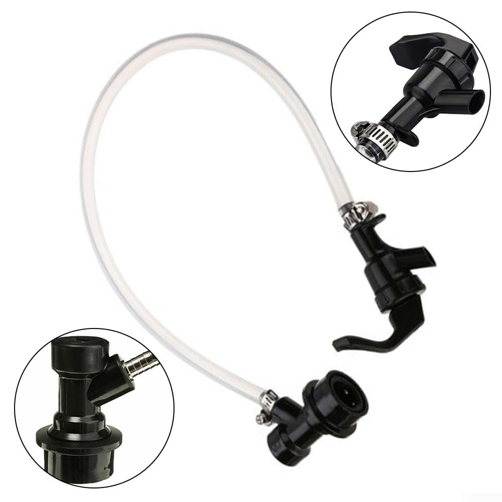 Set di attrezzi per linea birra, trasparente, con rubinetto da picnic, blocco a sfera, fusto per birra fatta in casa (50,8 cm)