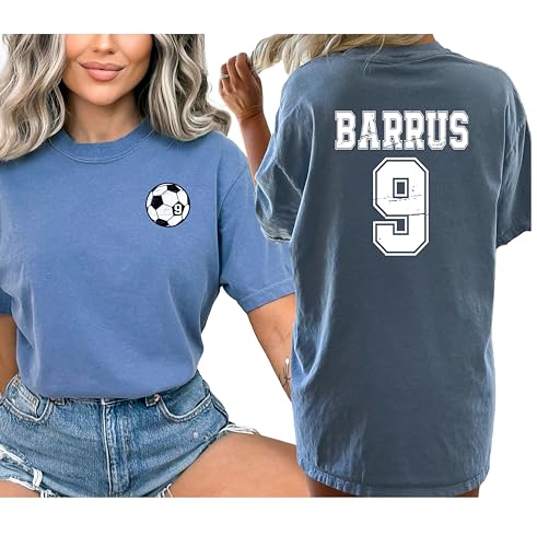 Custom Soccer Mom, Comfort Colors, Soccer Number Shirt, Custom Name Shirt, Sports Shirt, Jersey Number, Sports Mama Multicolor3