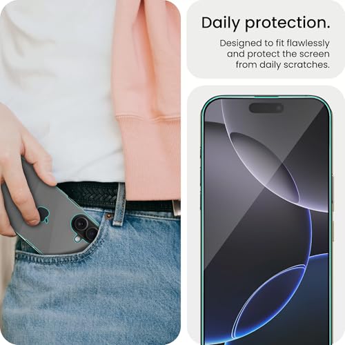 Image of ArmourPro Tempered Glass for iPhone 16 with Back Clear Membrane Guard, Edge to Edge Screen Protector, Anti-Bubble, Anti-Fingerprint, Oil Resistant, Installation Kit | Black