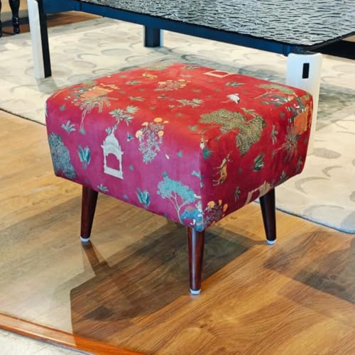 Image of The Artage Pouffe Home Decor Ottoman Furniture for Living room Extra Seat Footrest Dressing Table Vanity Stool Sitting Mudda High Density Cushioning Puffy Stool for Bedroom Living Room Decor Footstool