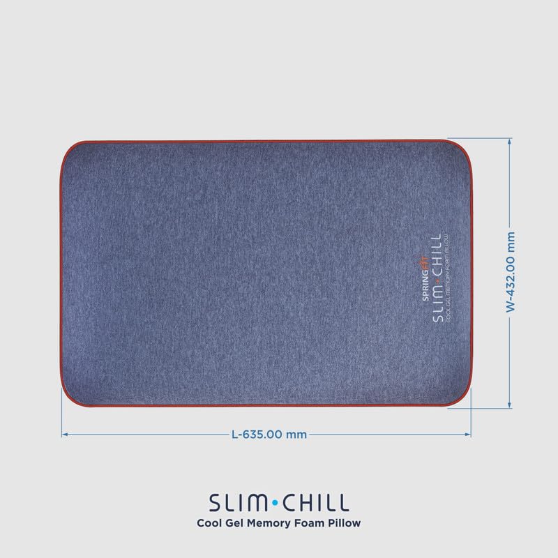 Springfit Slim Chill Cool Gel Memory Foam Pillow (17x26 Inch-Pack of 1) Blue - Image 6 thumbnail