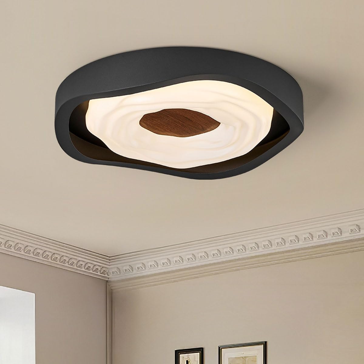 Włoska minimalistyczna lampa sufitowa do sypialni z akrylowym kloszem, płaskie oświetlenie, proste, nowoczesne, czarne lampy sufitowe, odpowiednie do gabinetu i korytarza