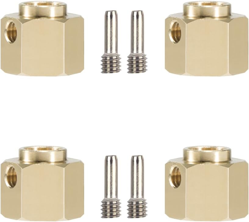 RCBOYZ Brass Wheel Hex Hub 6mm 8mm 10mm Extenders Adaptor for Traxxas TRX-4 RC4WD D90 Redcat Gen7 RC 1/10 Crawler Car (8mm)