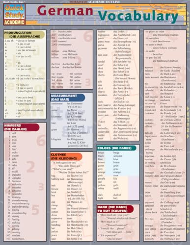 German Vocabulary QuickStudy Laminated Reference Guide (QuickStudy Academic)