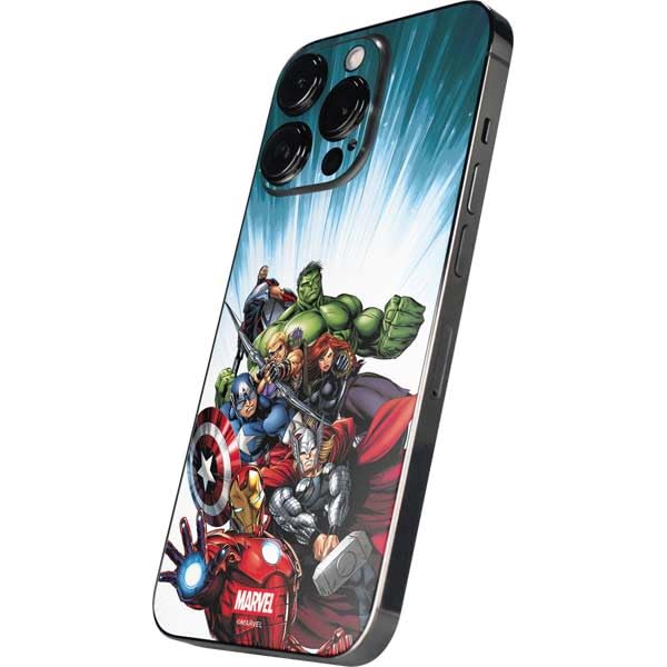 Skinit Decal Phone Skin Compatible with iPhone 16 Pro Max - Officially Licensed Marvel Avengers Team Design