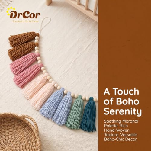 Image of DrCor Earth Tone Tassel Garland - Boho Wall, Home & Office Decor