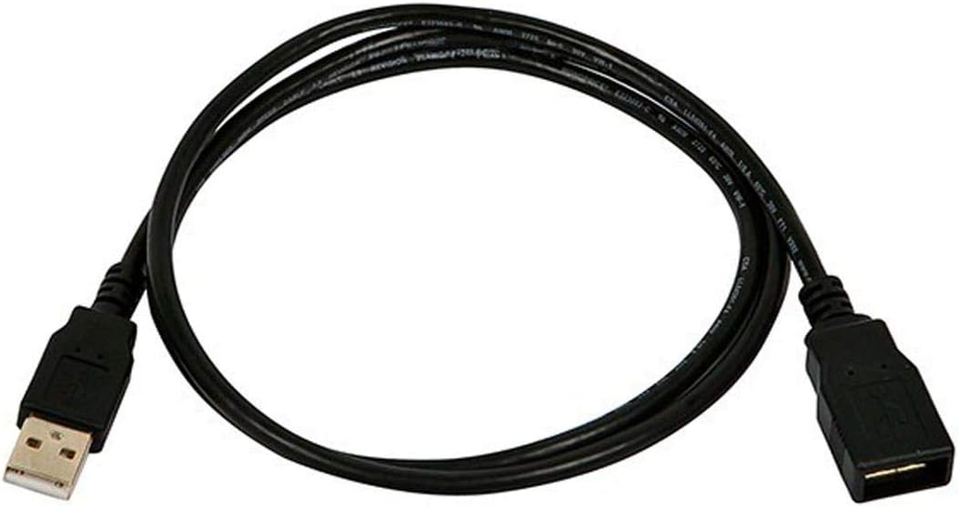 USB 2.0 Type-A Male to Type-A Female Extension Cable - Gold Plated, 28/24AWG, 3 Feet, Black