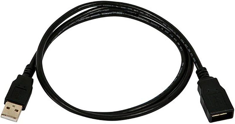Cable de extensión USB 2.0 tipo A macho a tipo A hembra, chapado en oro, 28/24 AWG, 3 pies, negro