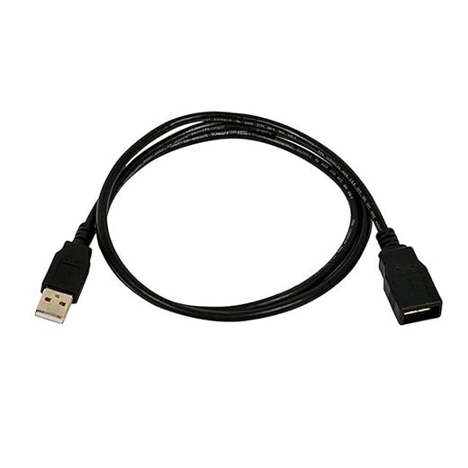 Monoprice 3-Feet USB 2.0 A Male to A Female Extension 28/24AWG Cable (Gold Plated) (105432),Black