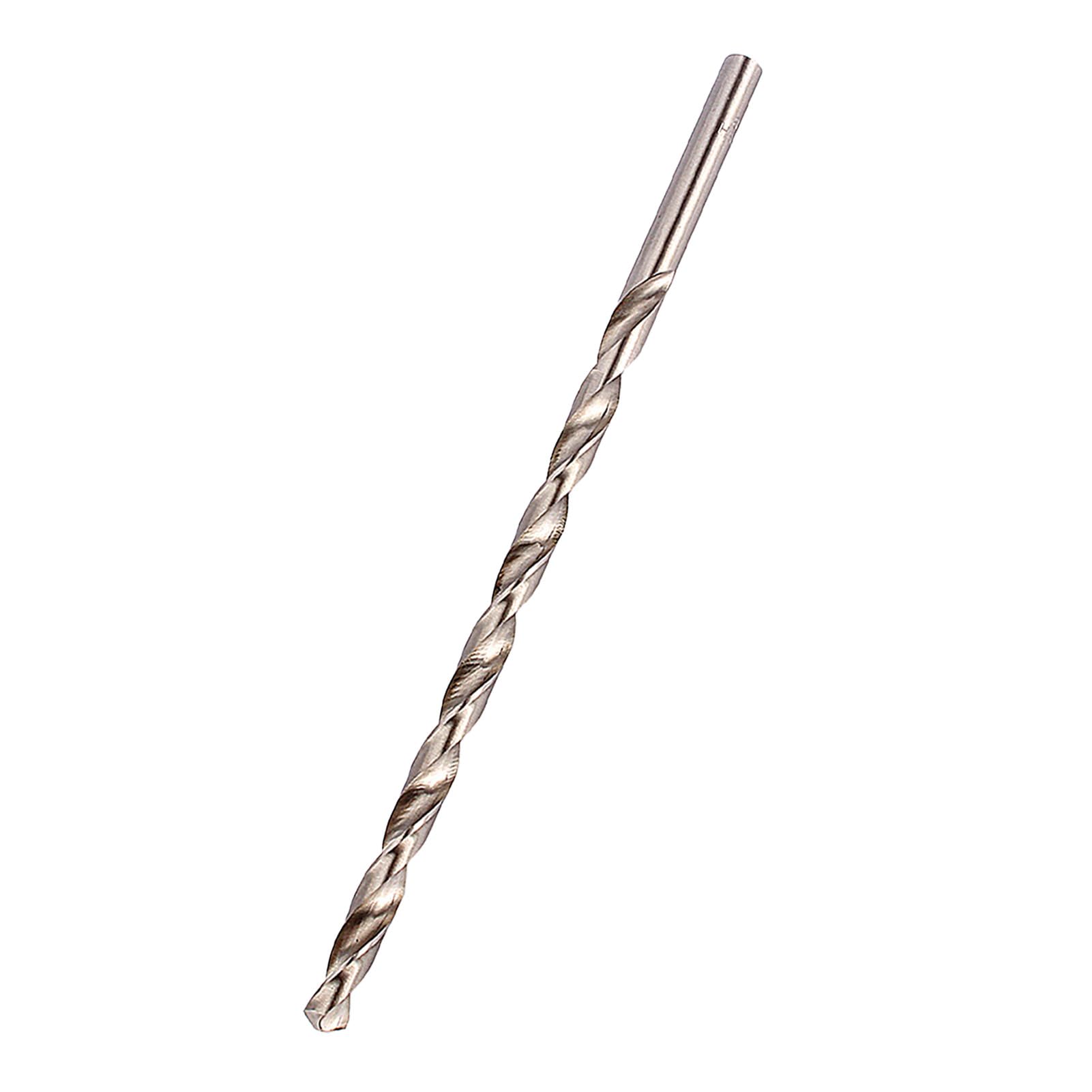 Ausla Wiertło Kręte HSS 8mm x 200mm, Długie Wiertło Ślimakowe z Chwytem Prostym do Drewna, Aluminium i Tworzyw Sztucznych