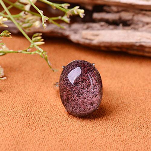 EASTCODE Gray Natural Ghost Crystal Ring S925 Sterling Silver Ring Simple Lucky for Men Women Gift Crystal Ring Jewelry Wholesale