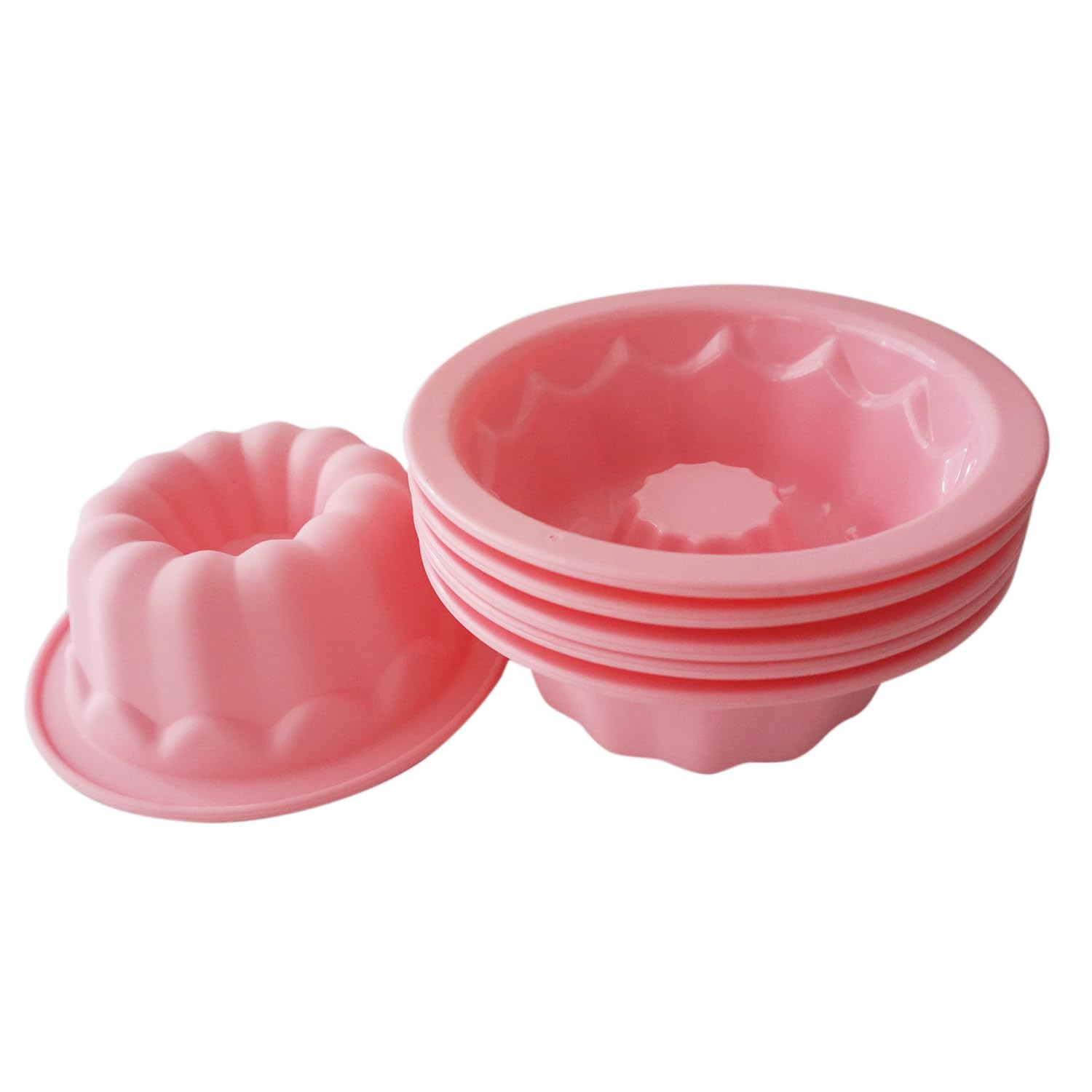 Moldes de silicona pequeños para tartas de 4 pulgadas, molde antiadherente para hornear con forma de calabaza, juego de moldes redondos reutilizables para pasteles, moldes individuales para