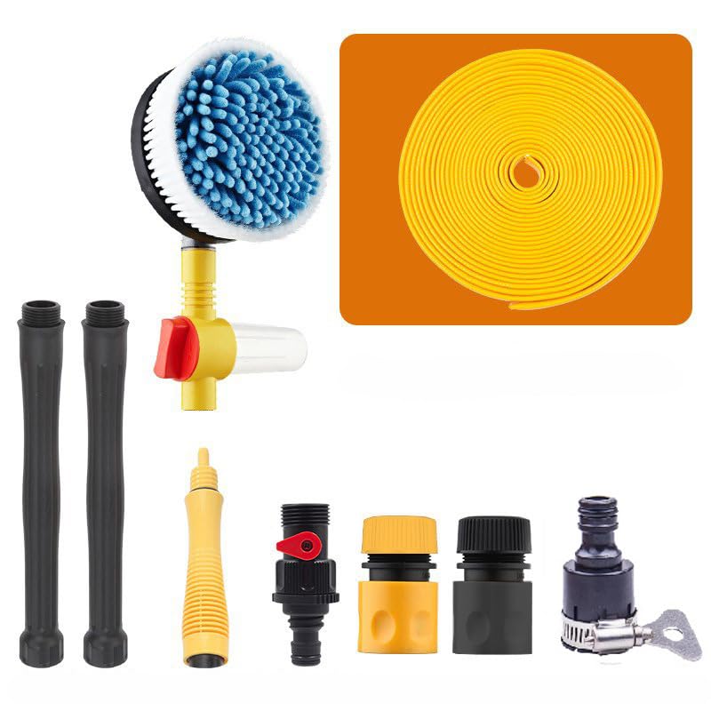 Car Rotating Water Brush for Buick Lacrosse 2005–2019, Automobile wash Mop, High-Pressure Water Pipe Foam Car Wash Brush, Home Auto Wash Set,Car wash Brush + 10m Hose