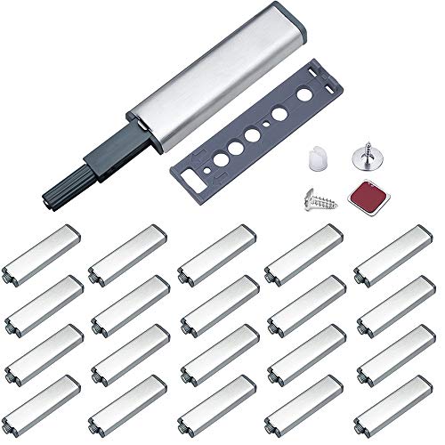 Magnetic Push Latches for Cabinets Jiayi 20 Pack Push to Open Cabinet Hardware Push Touch Latch Heavy Duty Kitchen Door Push Release Latch for Drawer Closure Push Catch Pop Out Latch