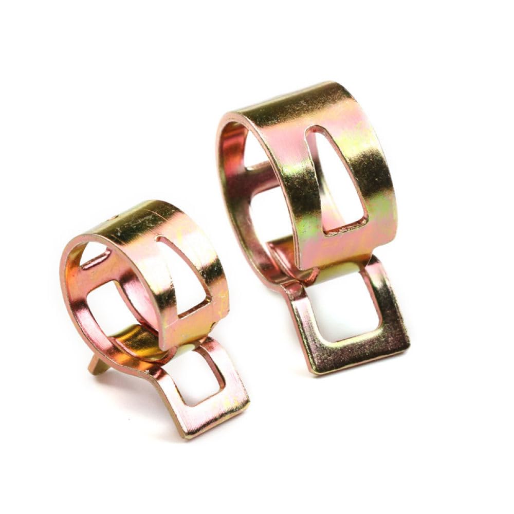 50 pezzi clip a molla in acciaio al carbonio per tubo del carburante, tubo flessibile dell'acqua, fascette per tubi, accessori per auto zincati, 6-22 mm