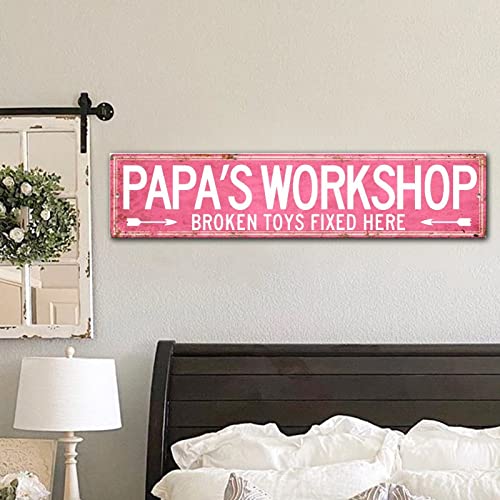 Panneau mural en bois Papa's Workshop cadeau fête des pères rustique - 5