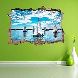 3D effect muurtattoo sticker doorbraak zelfklevende muurschildering muursticker stenen muur doorbraak muursticker tattoo…