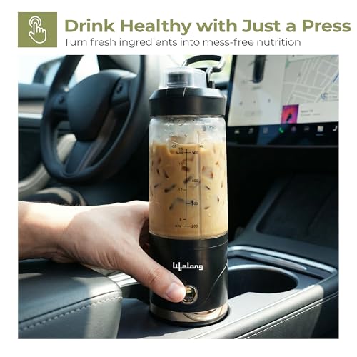 Image of Lifelong Portable Blender 650ml | Portable Juicer Mixer for Smoothies & Juice | 4000mAh USB Rechargeable | 6 Stainless Steel Blades, Durable ABS Build | Detachable Build for Easy Clean | Carry Handle