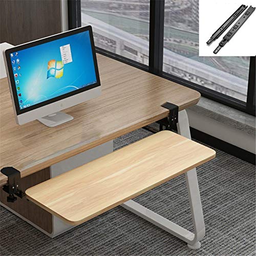 cyg Bandeja del Teclado, Conveniencia Bandeja para Teclado Debajo del Escritorio Ergonomía Sin Perforaciones Soporte para Teclado Extraíble para La Oficina en Casa Bandeja de Teclado Deslizante