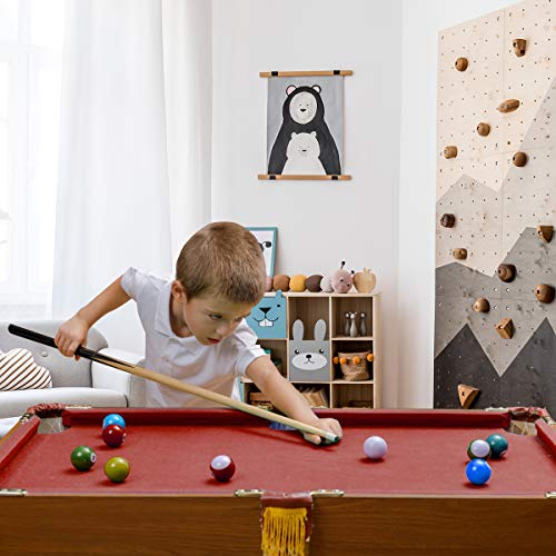 Gymax Mini Pool Table, Tabletop Pool Set Billiards Game Set Includes Game Balls, Sticks, Chalk, Brush And Triangle (Red, 48") #TOP7