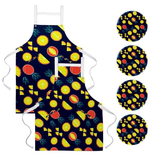 Tablier de cuisine pour nettoyage de la maison anti-taches multicolore