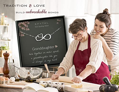 EFYTAL Granddaughter Gifts From Grandma, Granddaughter Necklace from Grandma, Sterling Silver Infinity Necklace for Women, Grand Daughter Birthday Gift for Girls Ages 8-12+2