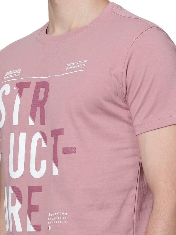 Image of Cantabil T-Shirt for Men l Breathable & Soft with Color Fastness Regular Fit Round Neck Cotton Blend Fabric Solid Pattern