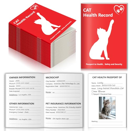 25 Pack Cat Health Record Booklets 12 Sheets Per Pack